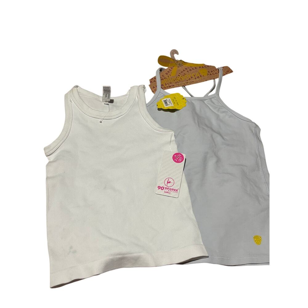 Tank top duo S 7/8 fitted white and grey workout wear type tank nwt